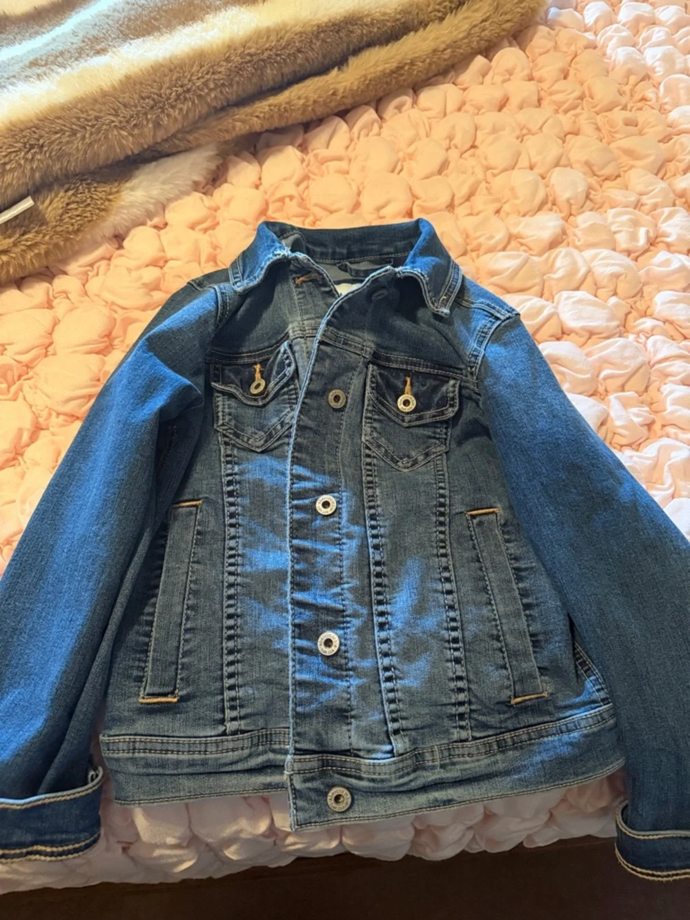abercrombie kids Blue Denim Jean Jacket size 7/8